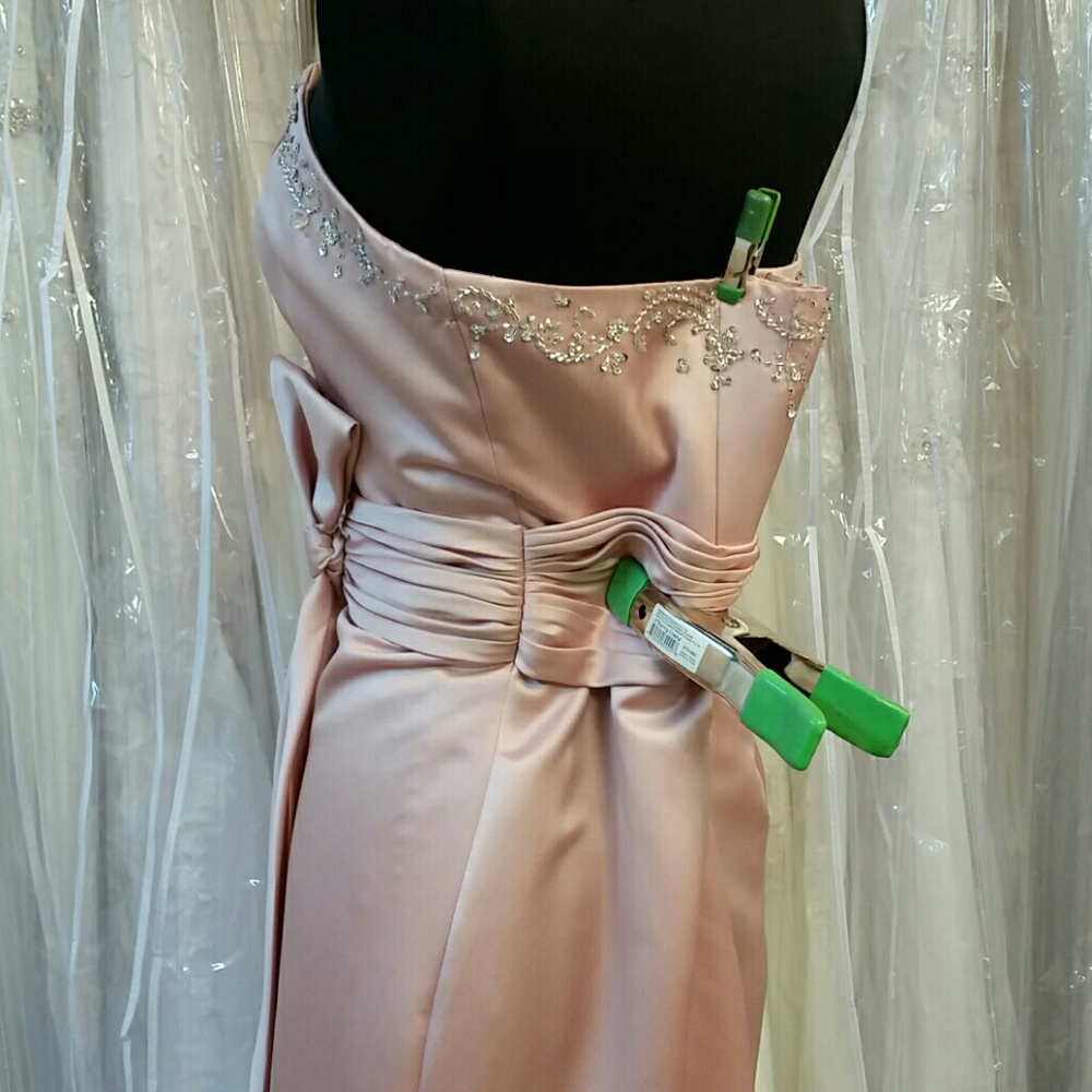 Blush Pink Satin Gown - Picture 4 of 5